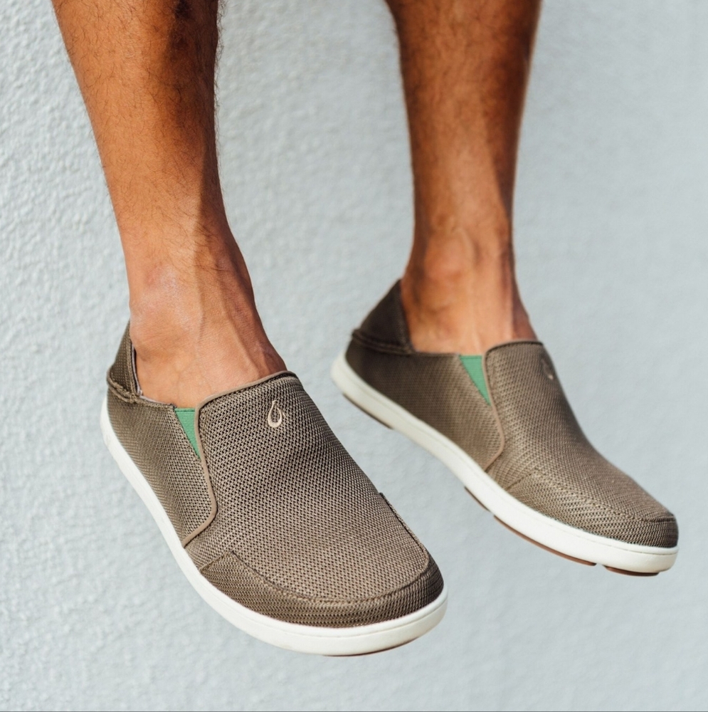 OLUKAI - Nohea Mesh Shoes In "Mustang/ Lime Peel